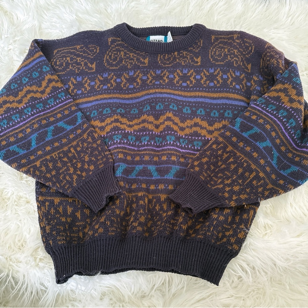 Gitano Men's Multicolor Patterned Crewneck Sweater